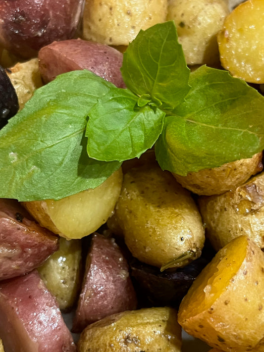 Red Onion Basil Salted Roasted Potatoes